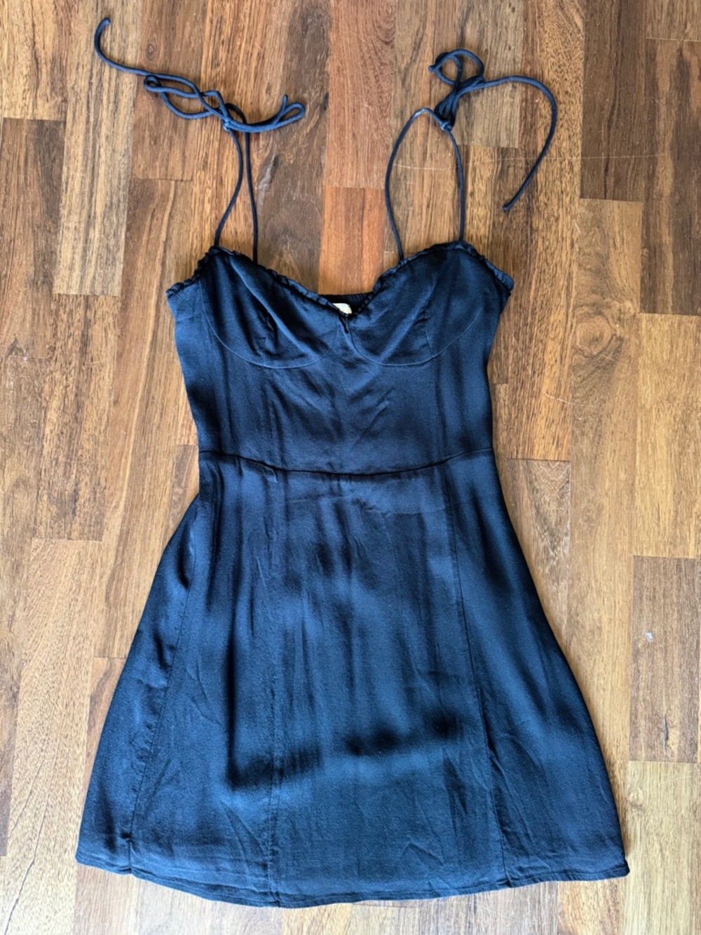 Wilfred Black Mini Dress with Tie Straps